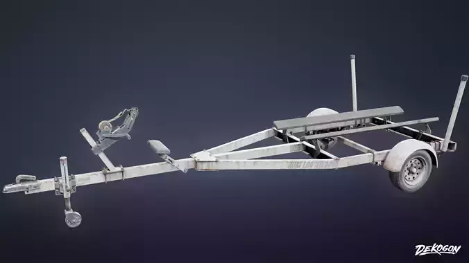 BOATYARD - Boat Trailer 02 - LOW POLY AND NANITE