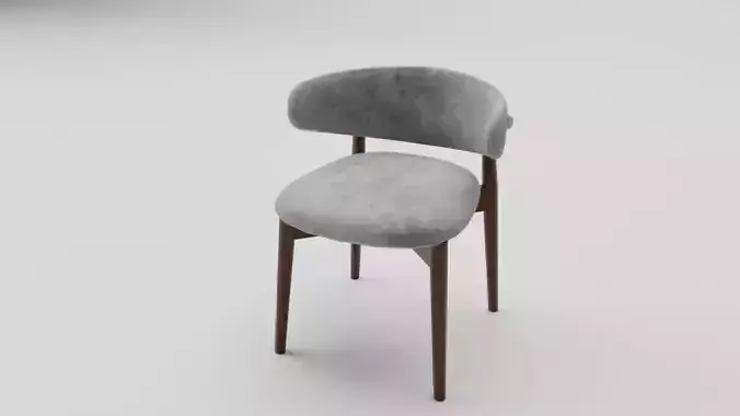 Wooden Dining Chair with Fabric Seat and Backrest