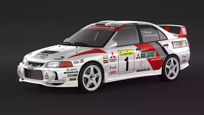 Mitsubishi Lancer Evolution 4 Rally Car 3D model