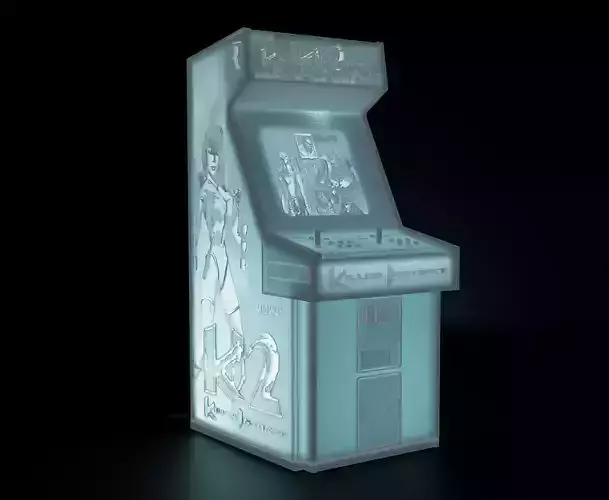 Killer Instinct 2 Arcade Cabinet with Lithophane 3D print model