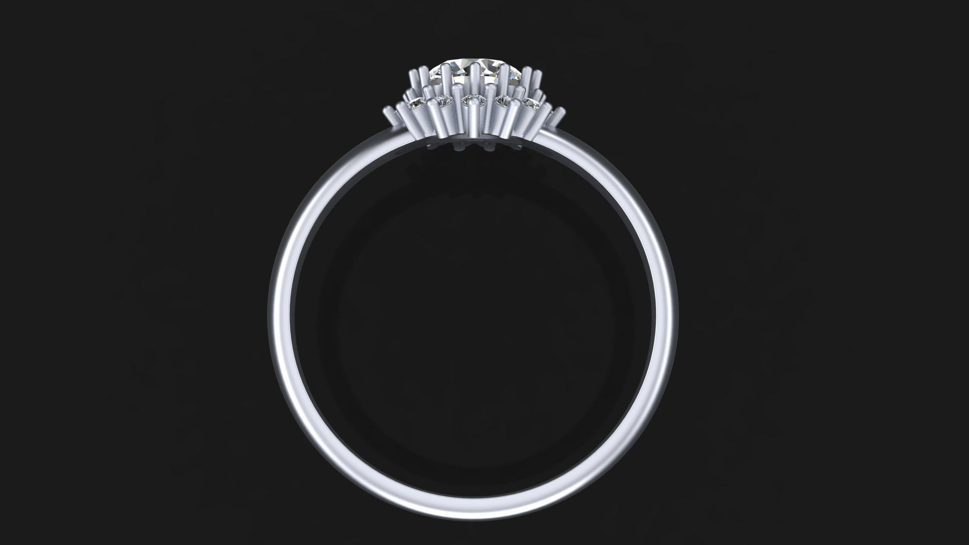 Rings with round gem and diamond galo  for CNC or  3D print model_14