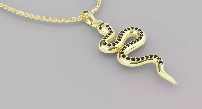snake pendant 3D print model
