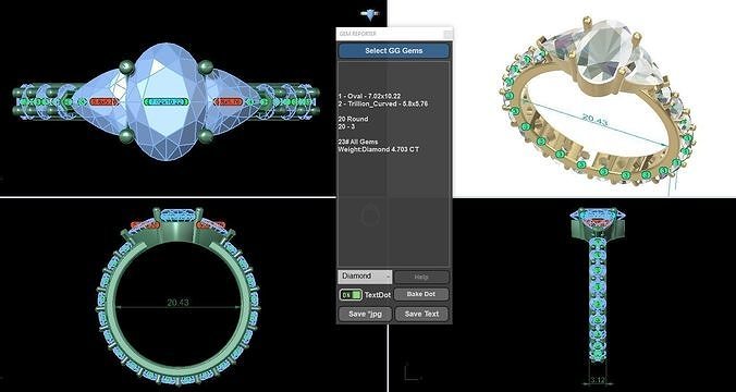 Full Halo Oval Engament Ring  3D print model