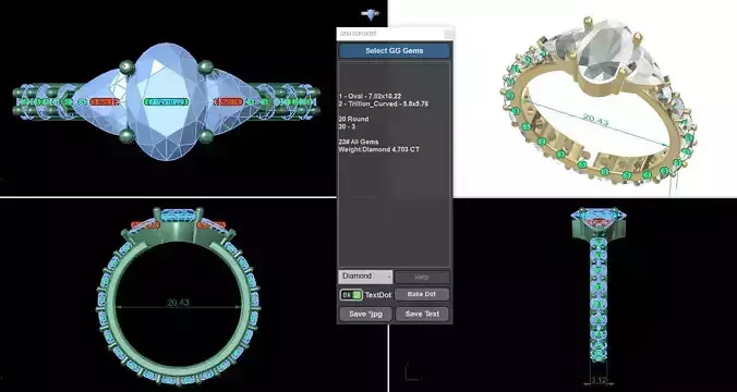 Full Halo Oval Engament Ring 