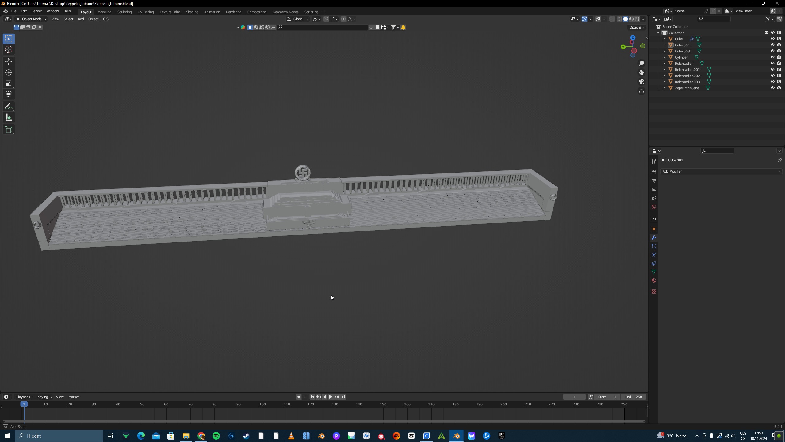 Zeppelin Tribune 3D model_4