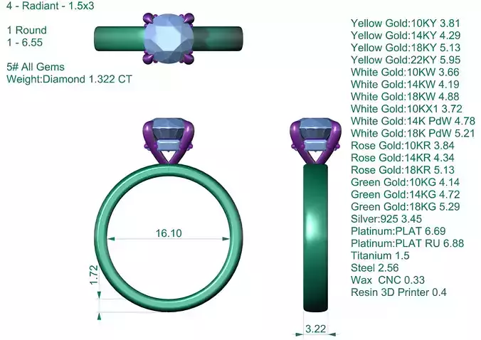 Engagement Ring with Emerald Halo  