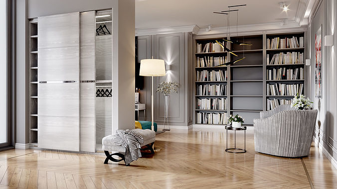 Modern Cozy Living Room Interior Scene 3ds Max Corona Renderer 3D model 3