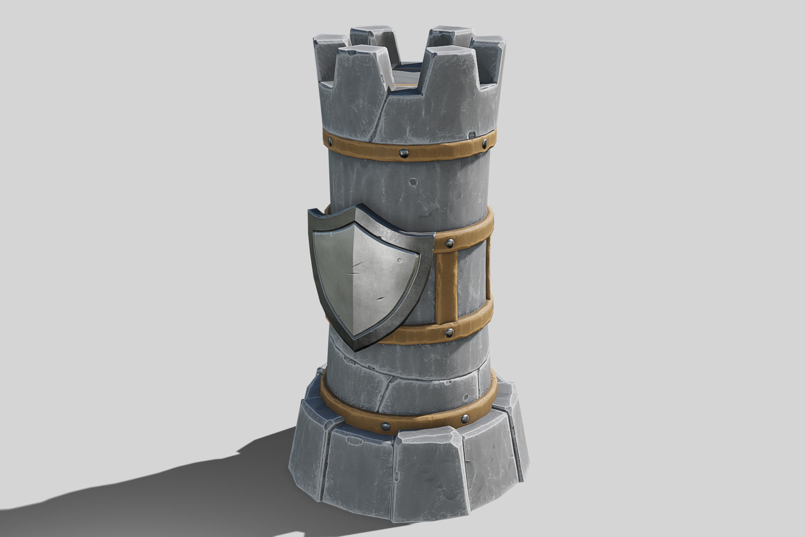 defence Tower Low-poly 3D model_4