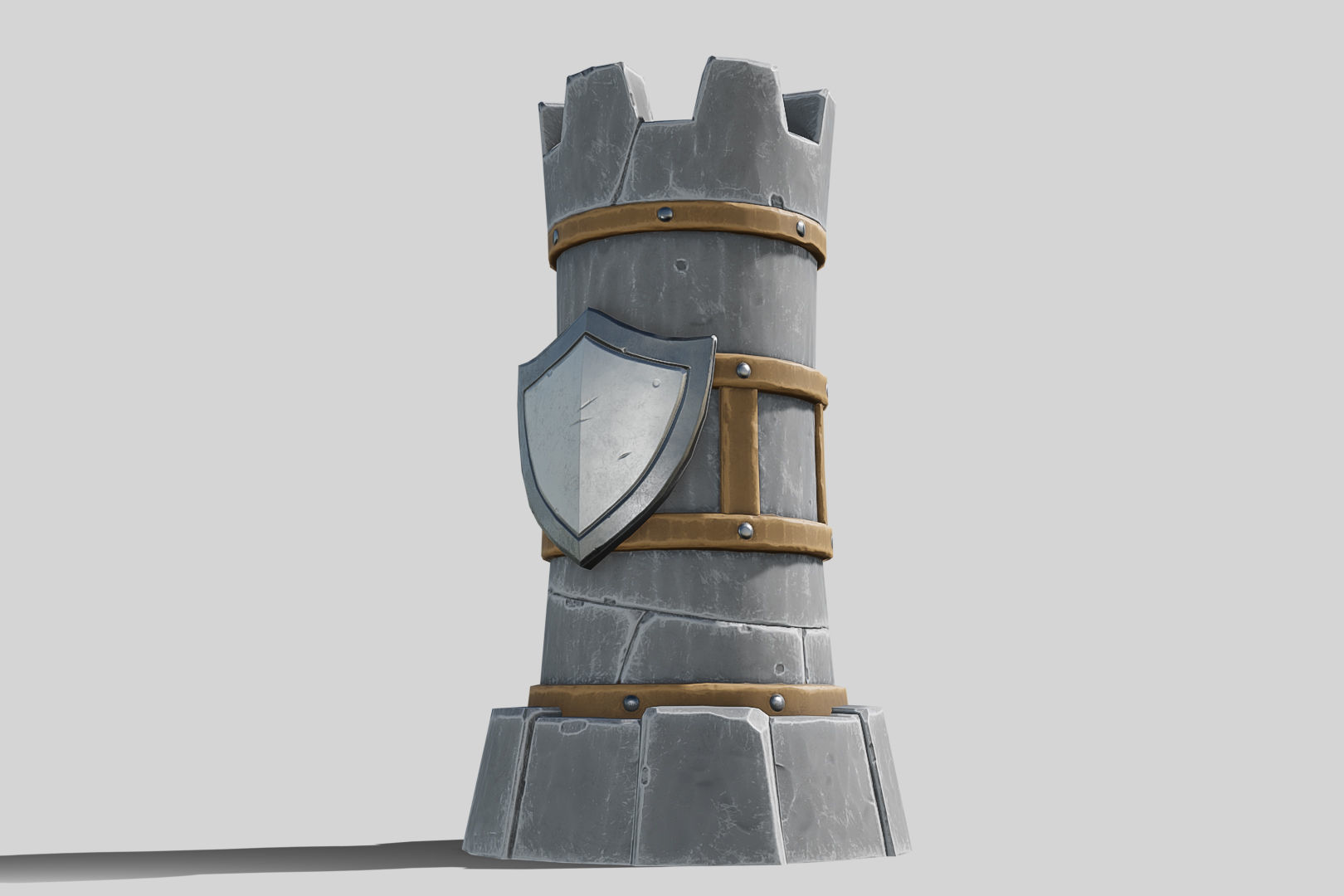 defence Tower Low-poly 3D model_2
