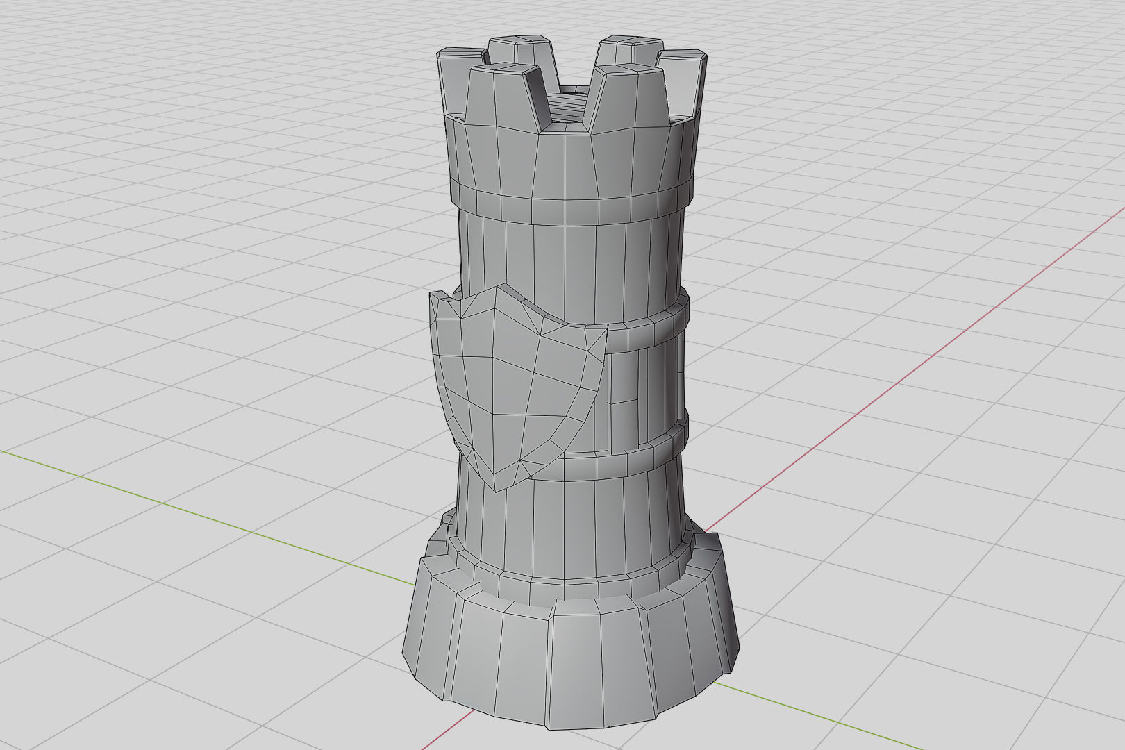 defence Tower Low-poly 3D model_3