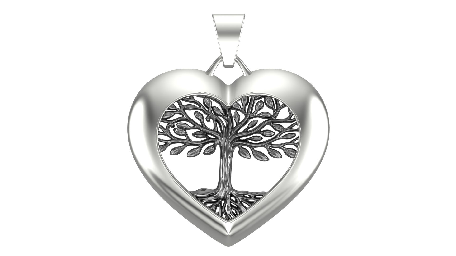 Tree of Life Pendant with Heart 3D print model_4