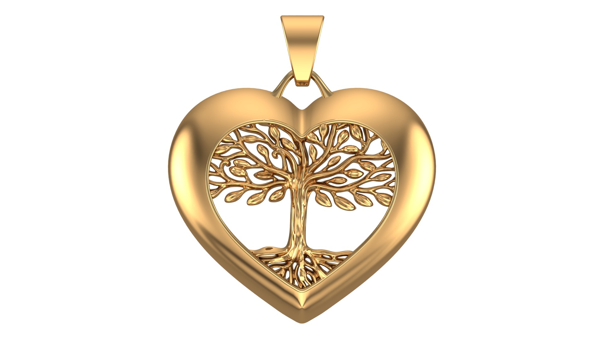 Tree of Life Pendant with Heart 3D print model_1