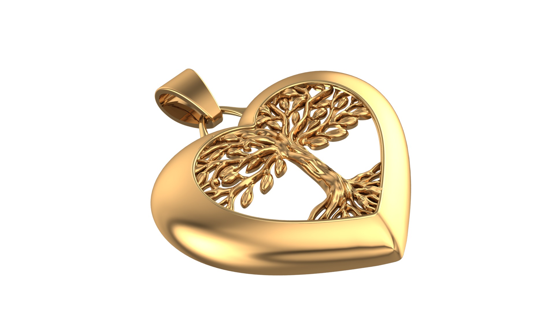 Tree of Life Pendant with Heart 3D print model_3