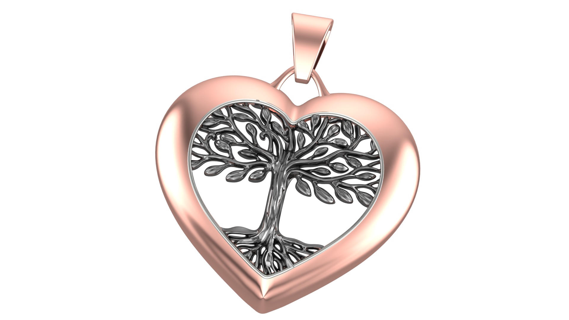 Tree of Life Pendant with Heart 3D print model_5