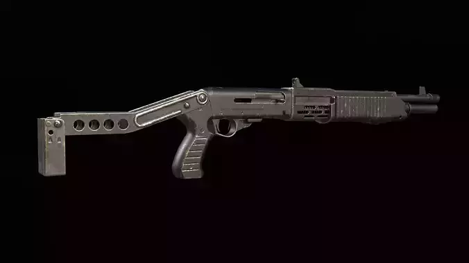 SPAS-12 Shotgun Game Ready Low-poly 3D model