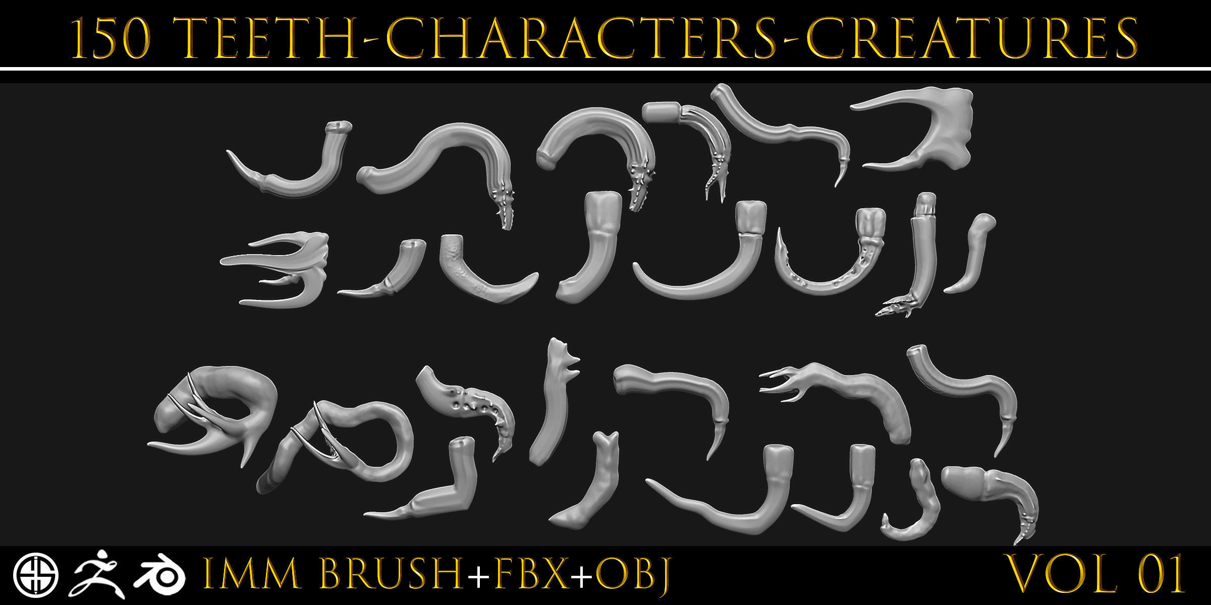 150 Teeth-Teeth Of Characters And Creatures 3D model_3