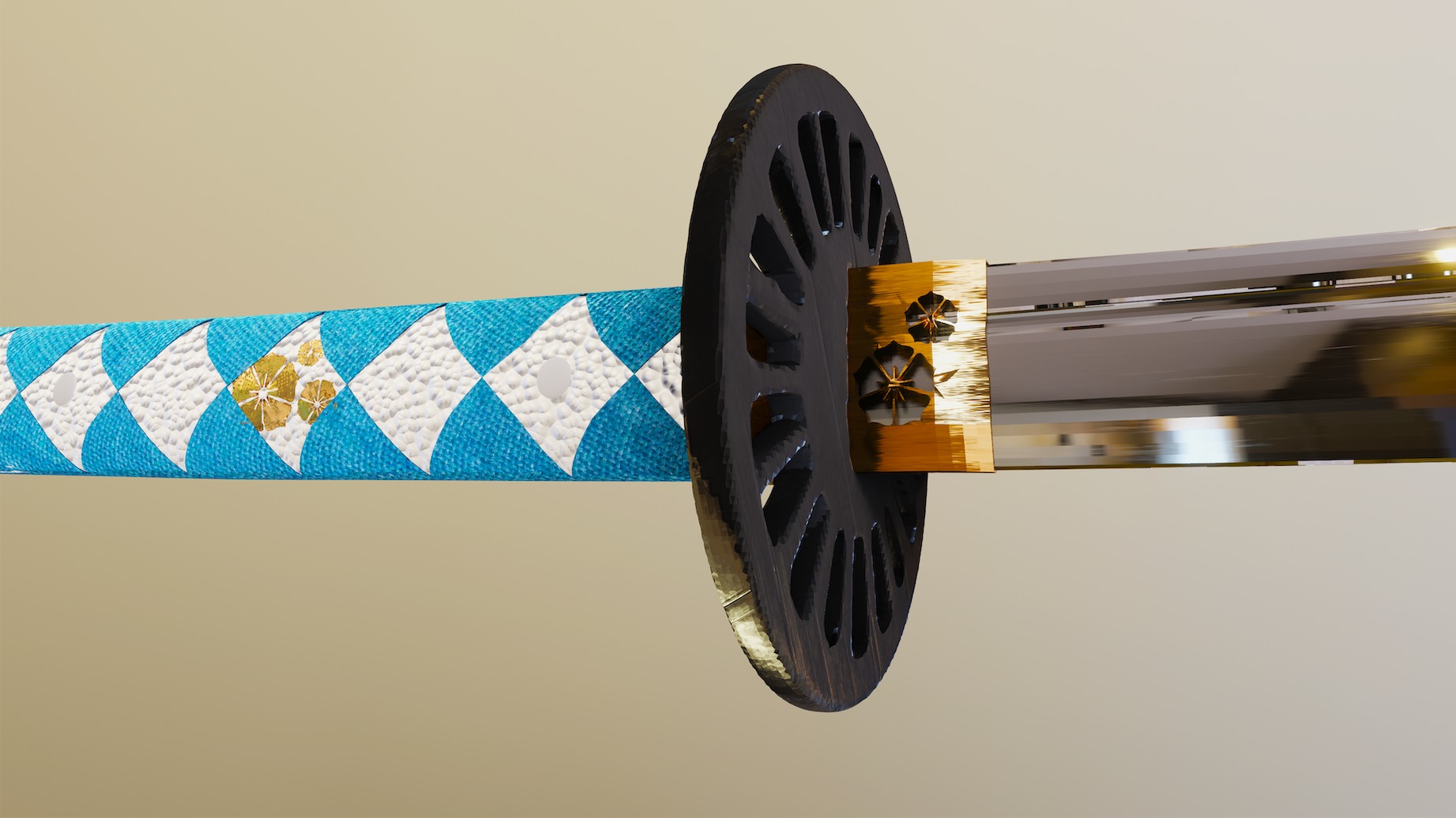 Japanese ancient weapon pack x10 3D model_4