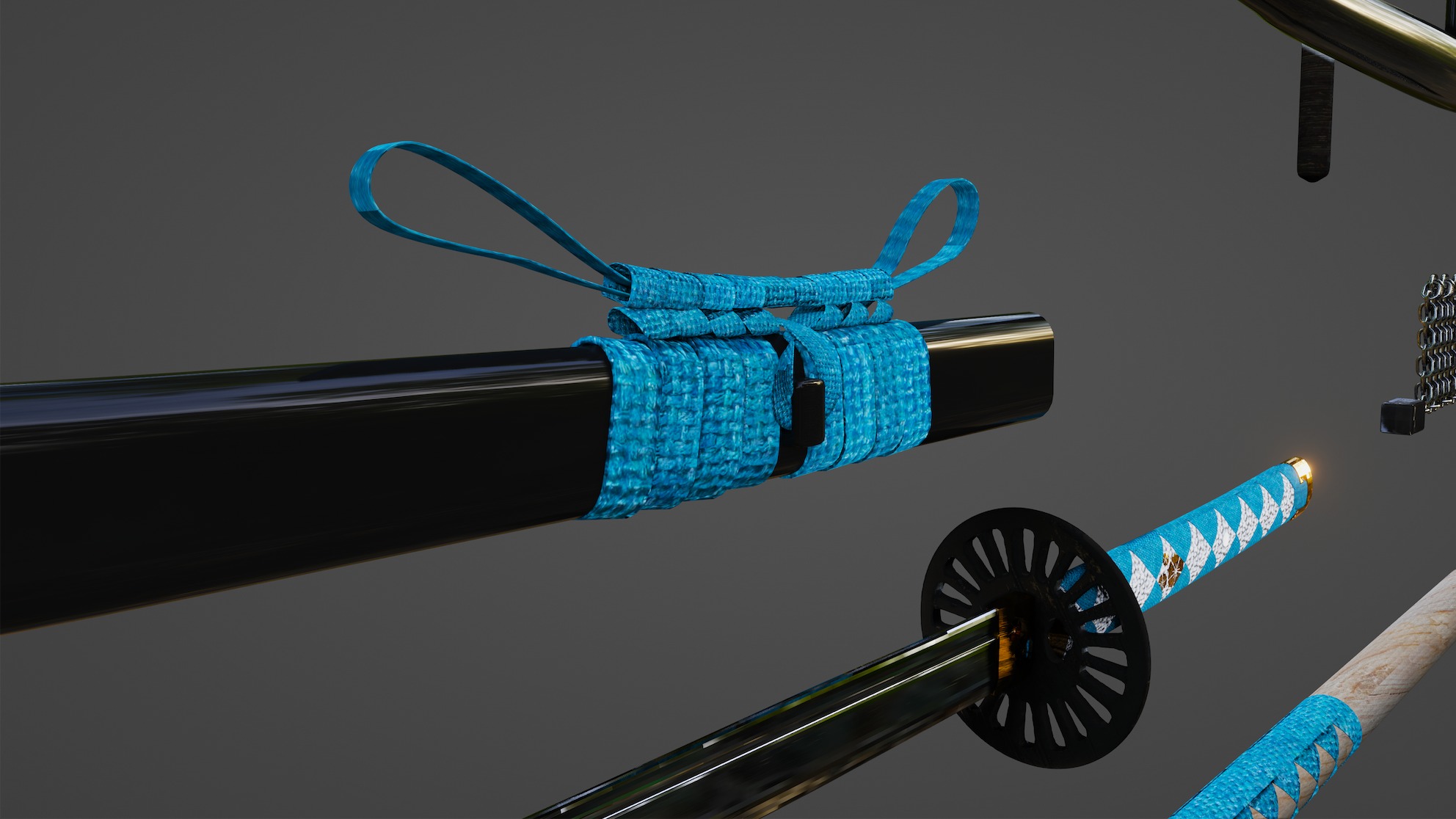 Japanese ancient weapon pack x10 3D model_3