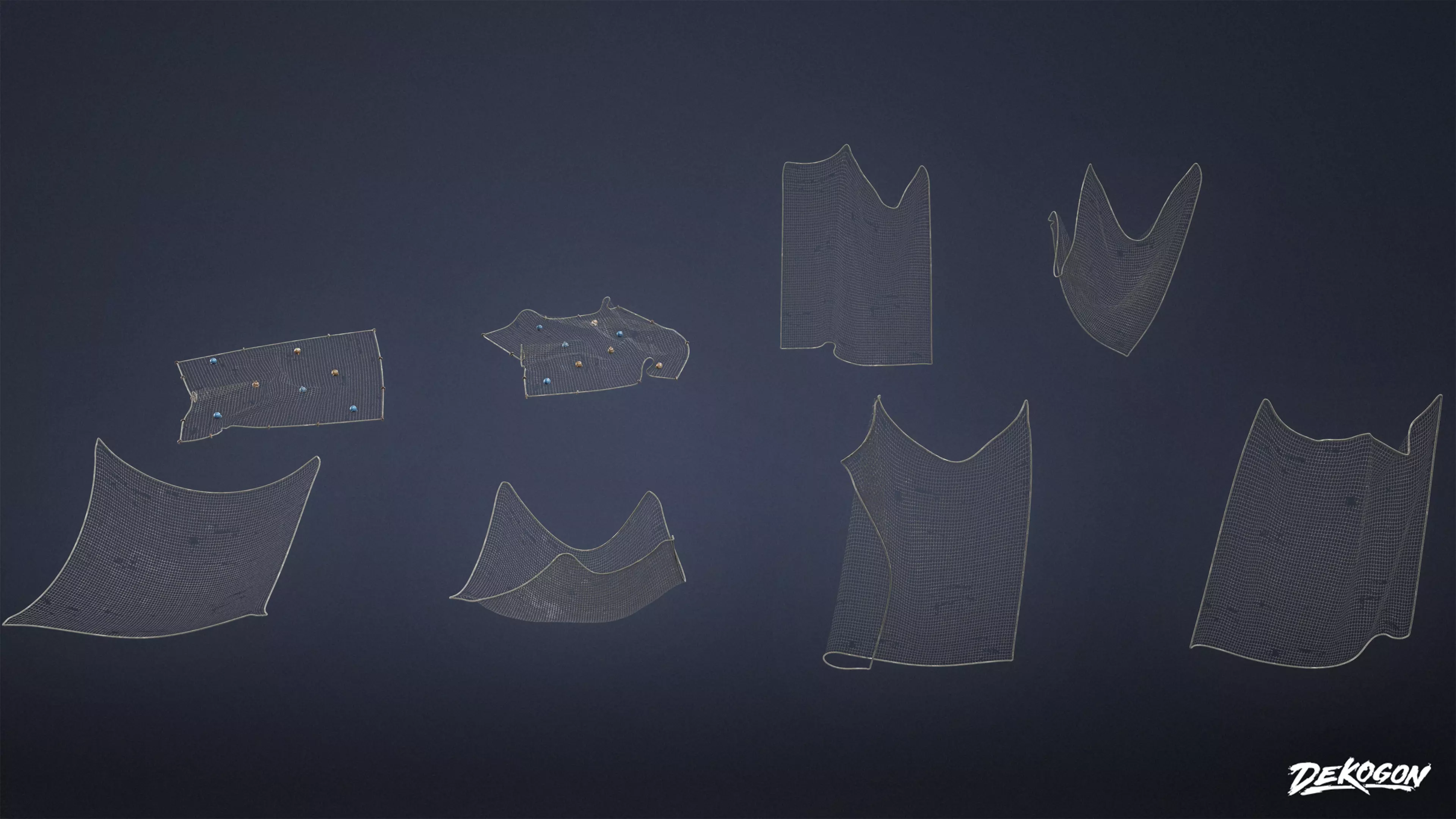 BOATYARD - Fishing Nets 01 - LOW POLY AND NANITE Low-poly 3D model_0