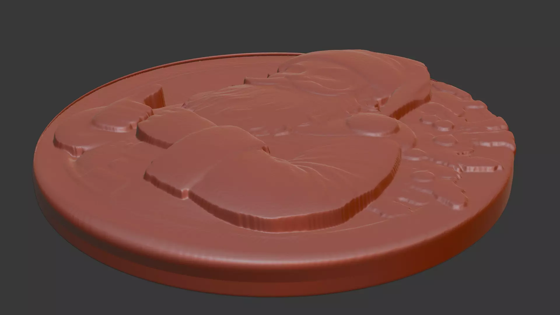 Christmas Santa Claus coin-shaped relief model 3D print model_0
