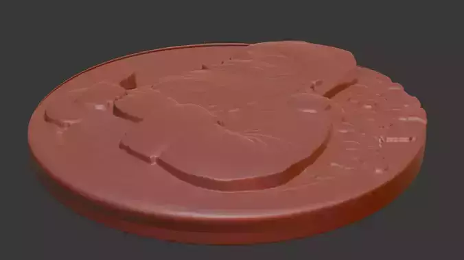 Christmas Santa Claus coin-shaped relief model 3D print model Christmas Santa Claus coin-shaped relief model 3D print model