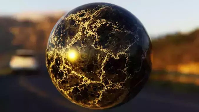 Luxe Black Veined Marble - Procedural PBR Texture
