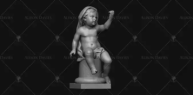 Garden Putti putto cherub statue 3 3d print model 3D print model