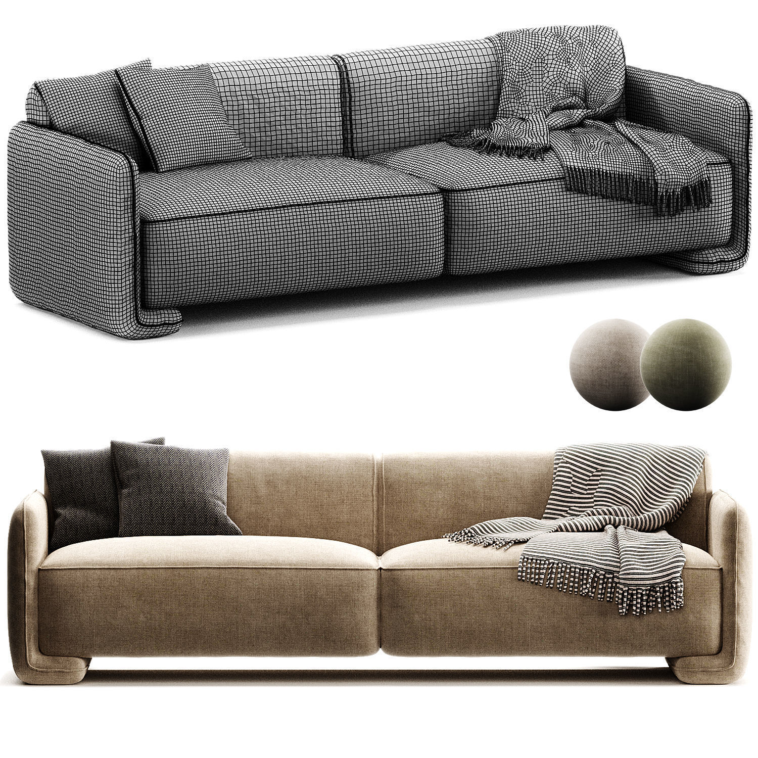 Calandra Upholstered Sofa 3D model_4