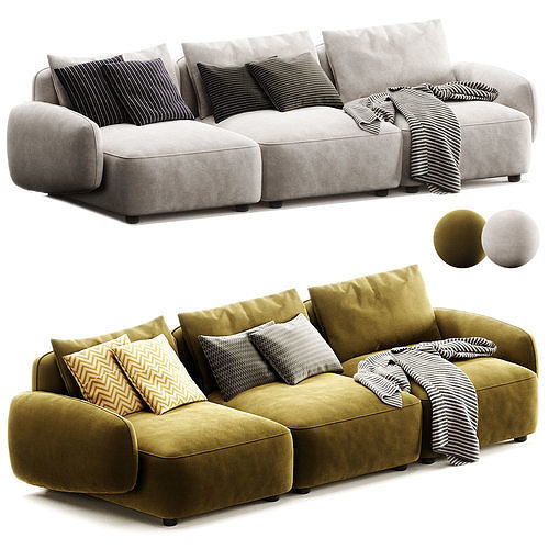Isles Upholstered Sofa 3D model