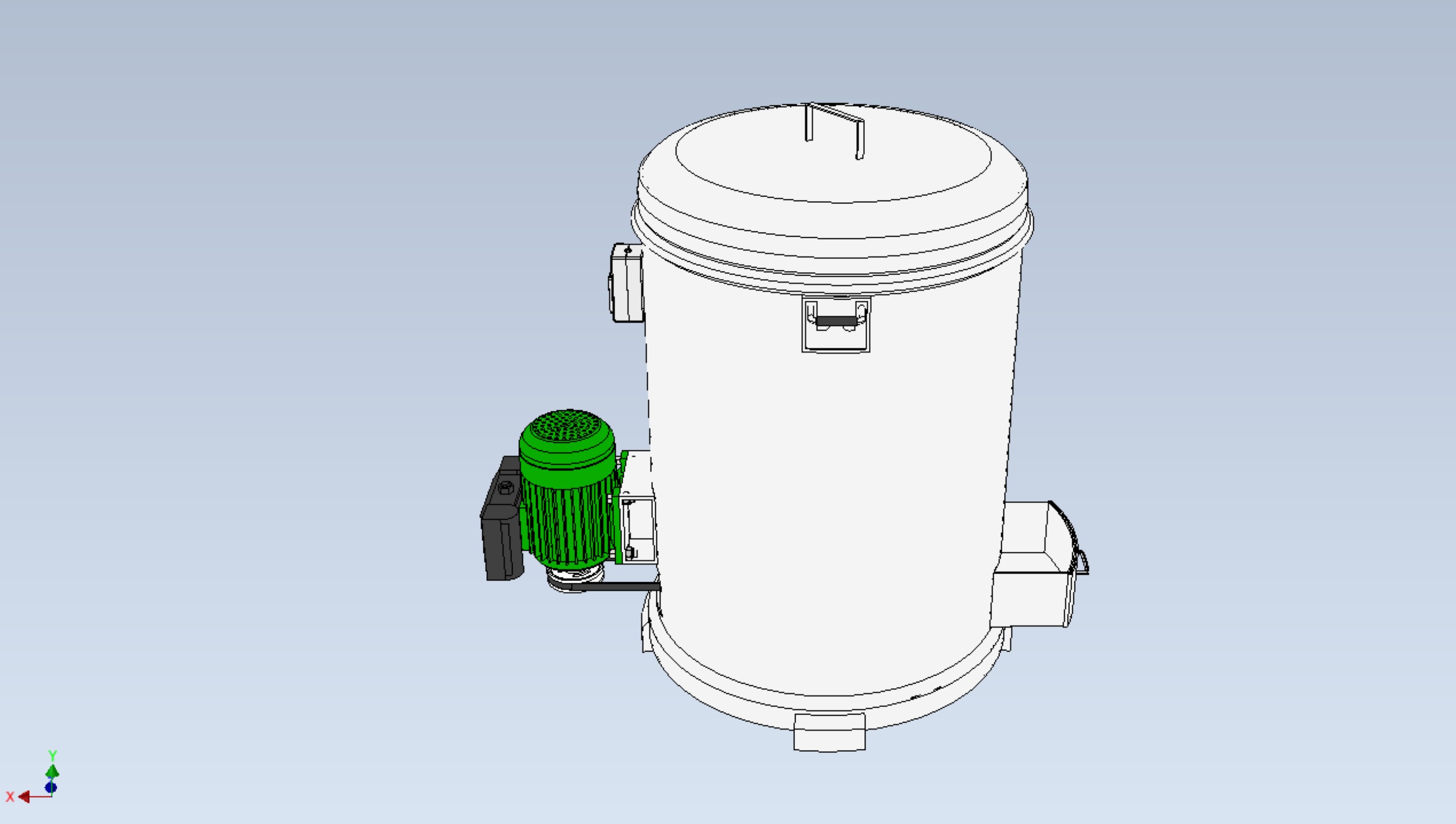 FOOD DRAINER SPINNER MACHINE OIL DRAIN FILTER CENTRIFUGAL DRYER 3D model_30