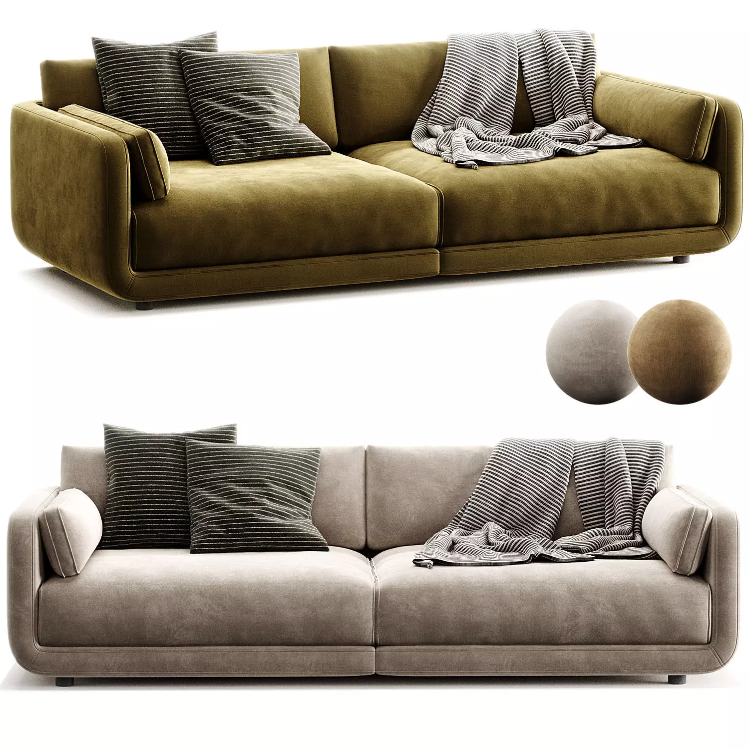 Naples Upholstered Sofa 3D model_0