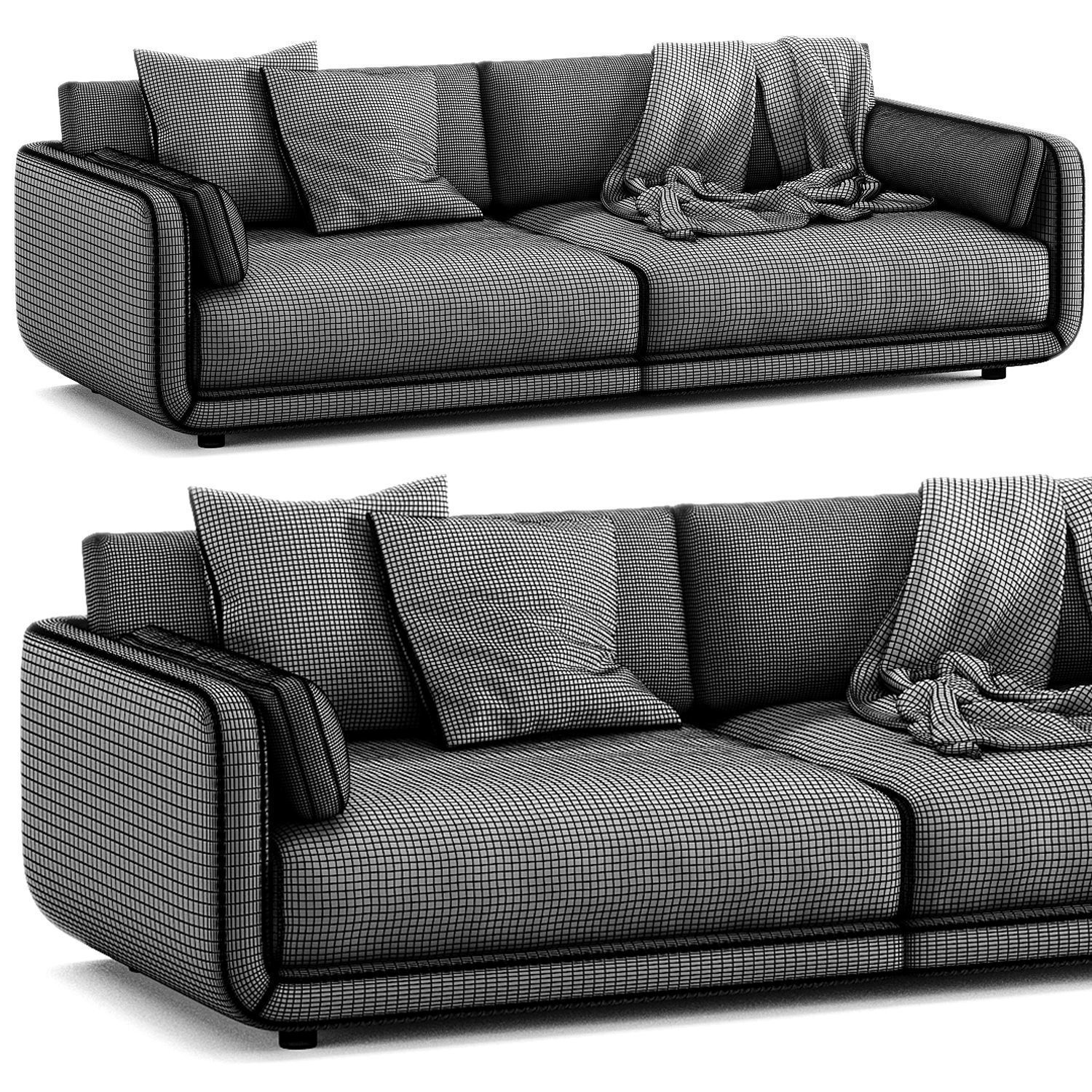 Naples Upholstered Sofa 3D model_4