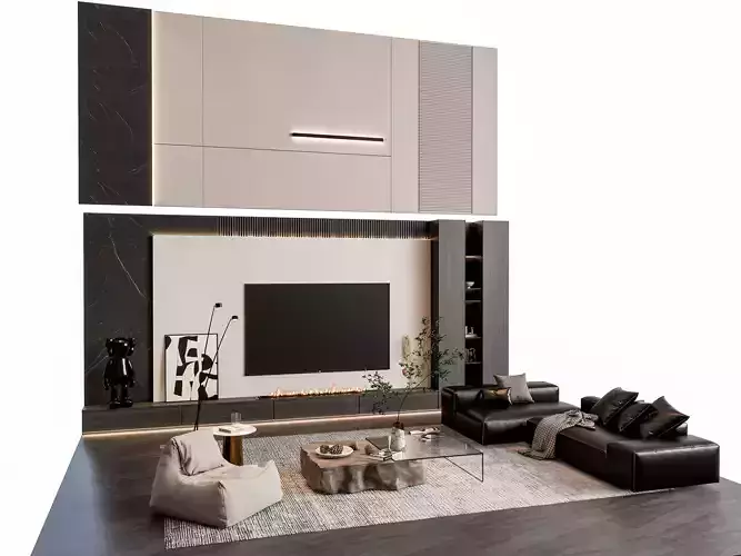 Sofa Coffee table  sofa back panel TV wall  Living room set 0