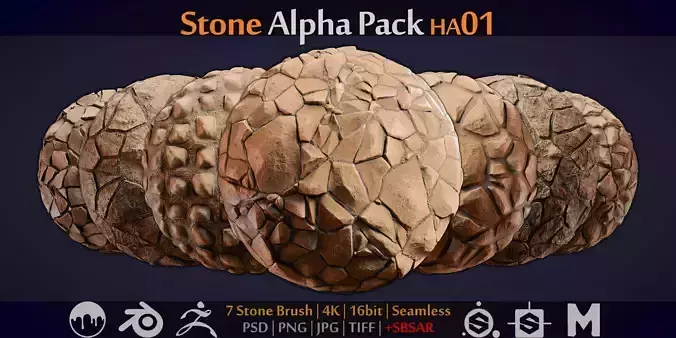 Stone Alpha Brush - HA01 - 4K - 16bit - SBSAR