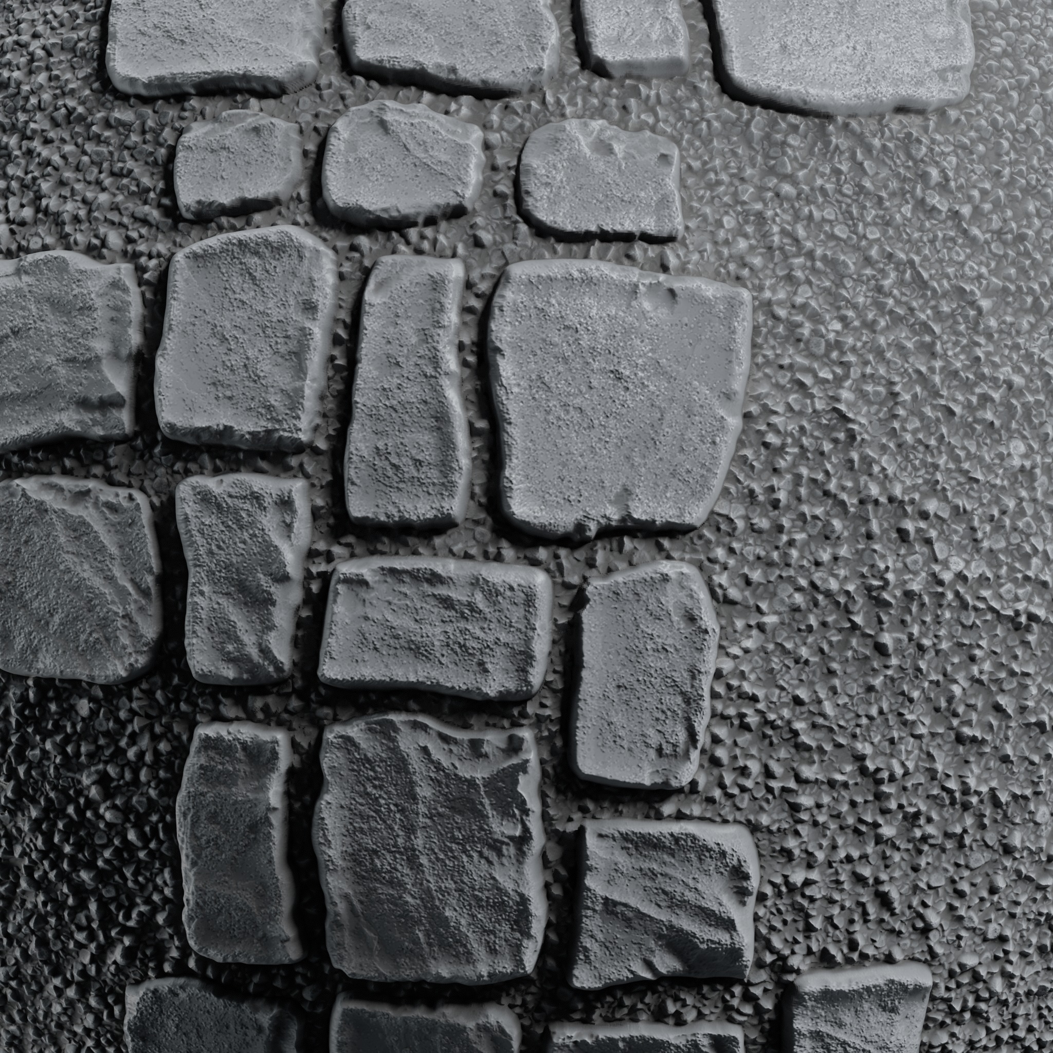 Stone and Gravel Alpha Brush - HA02 - 4K - 16bit - SBSAR 3D model_20