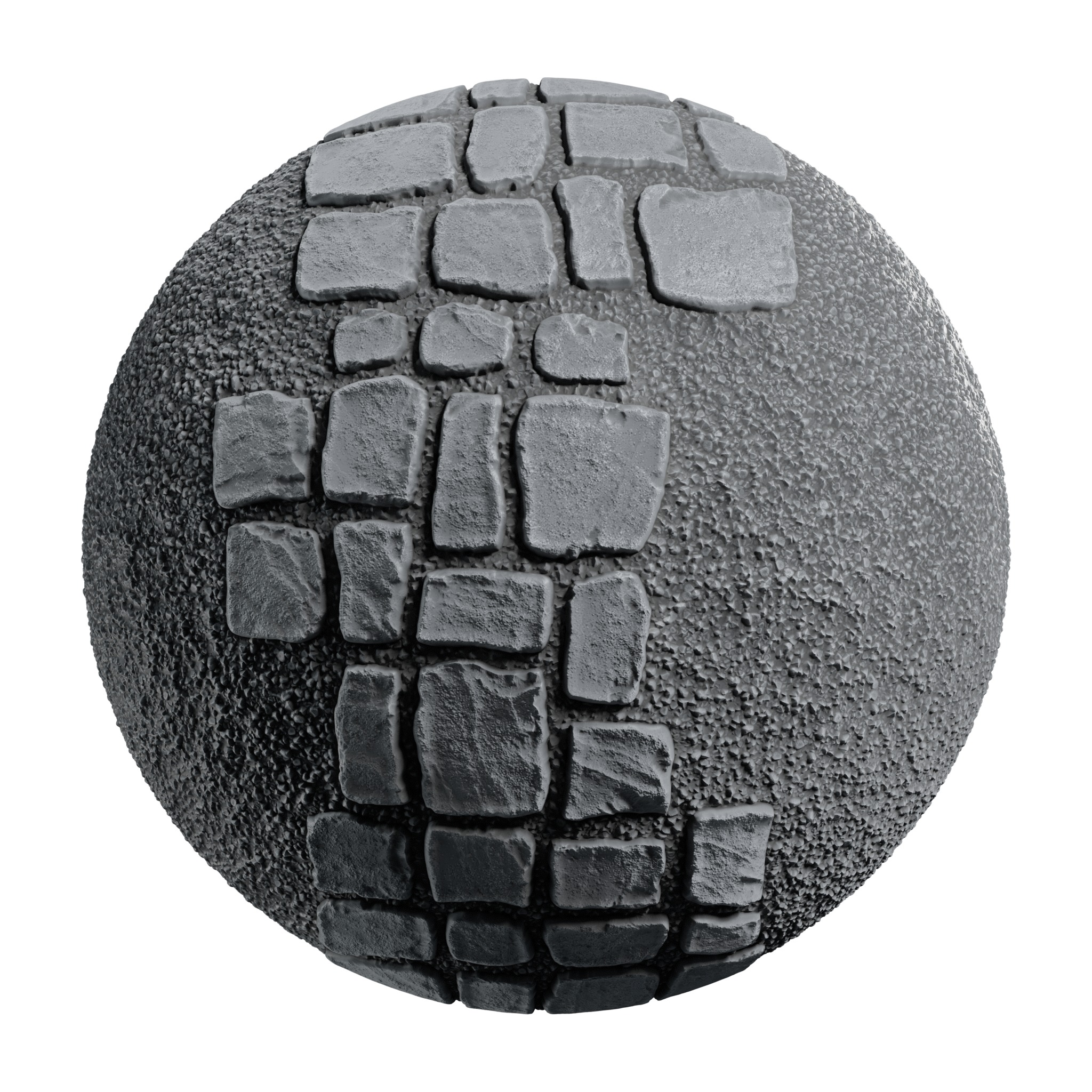 Stone and Gravel Alpha Brush - HA02 - 4K - 16bit - SBSAR 3D model_13