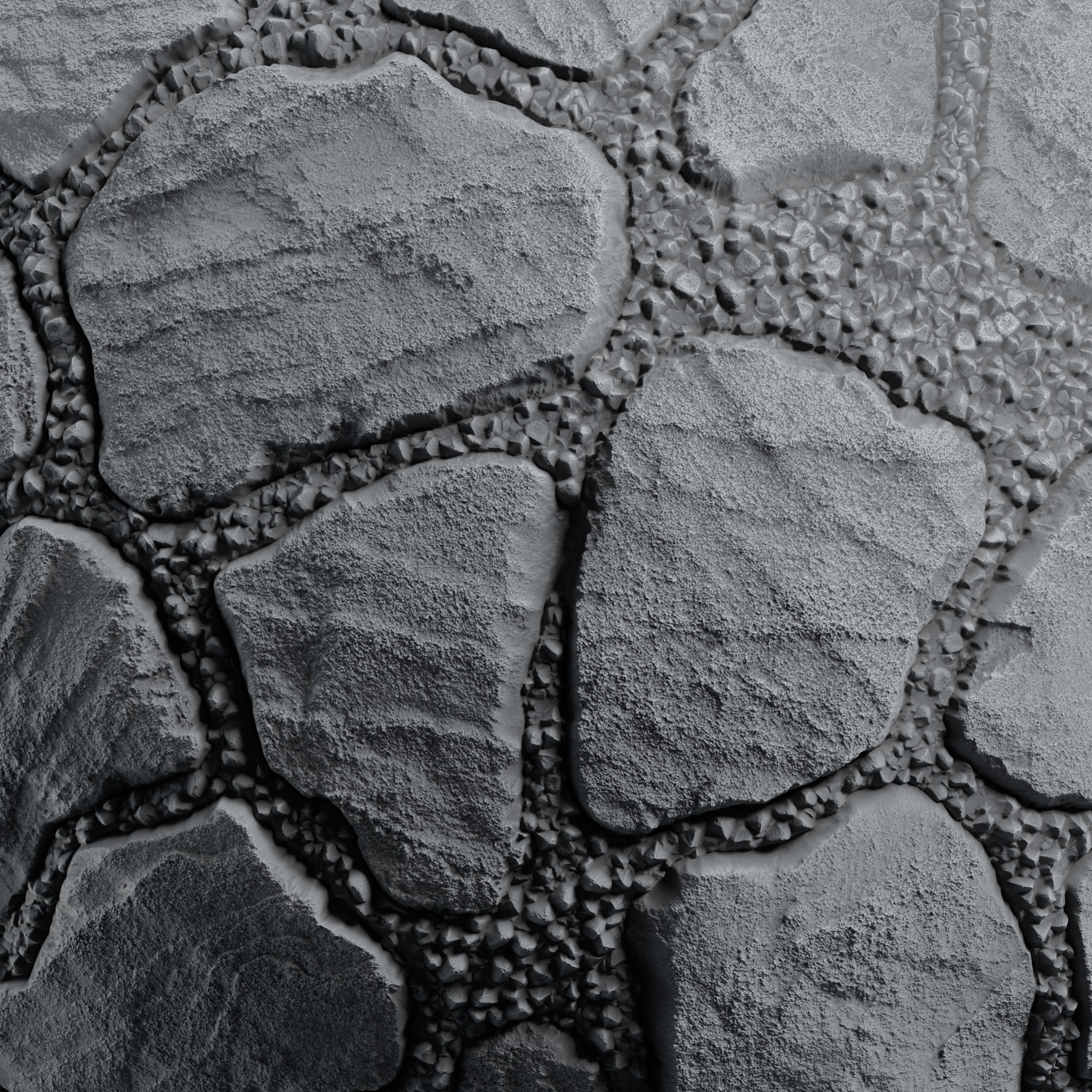 Stone and Gravel Alpha Brush - HA02 - 4K - 16bit - SBSAR 3D model_18