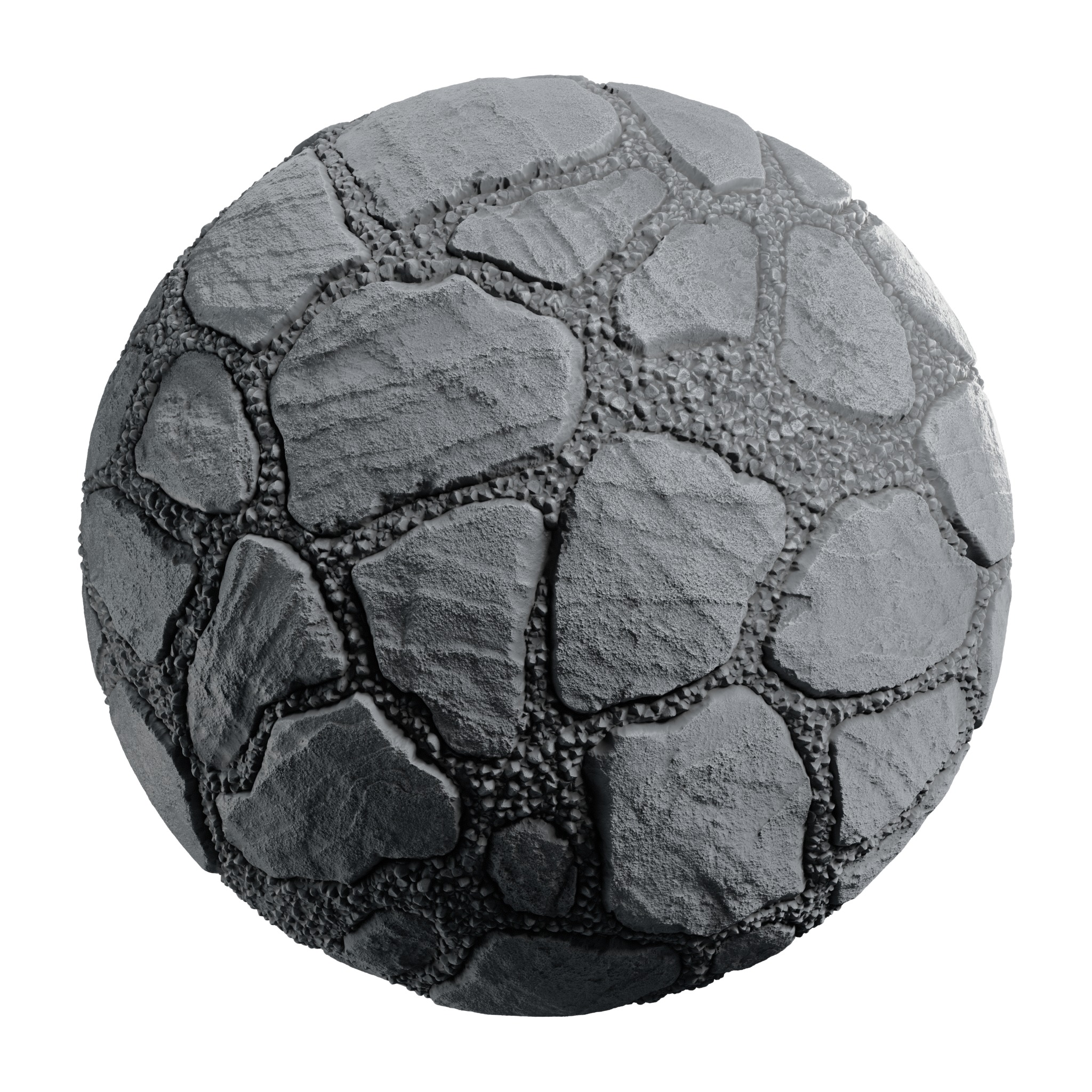 Stone and Gravel Alpha Brush - HA02 - 4K - 16bit - SBSAR 3D model_10