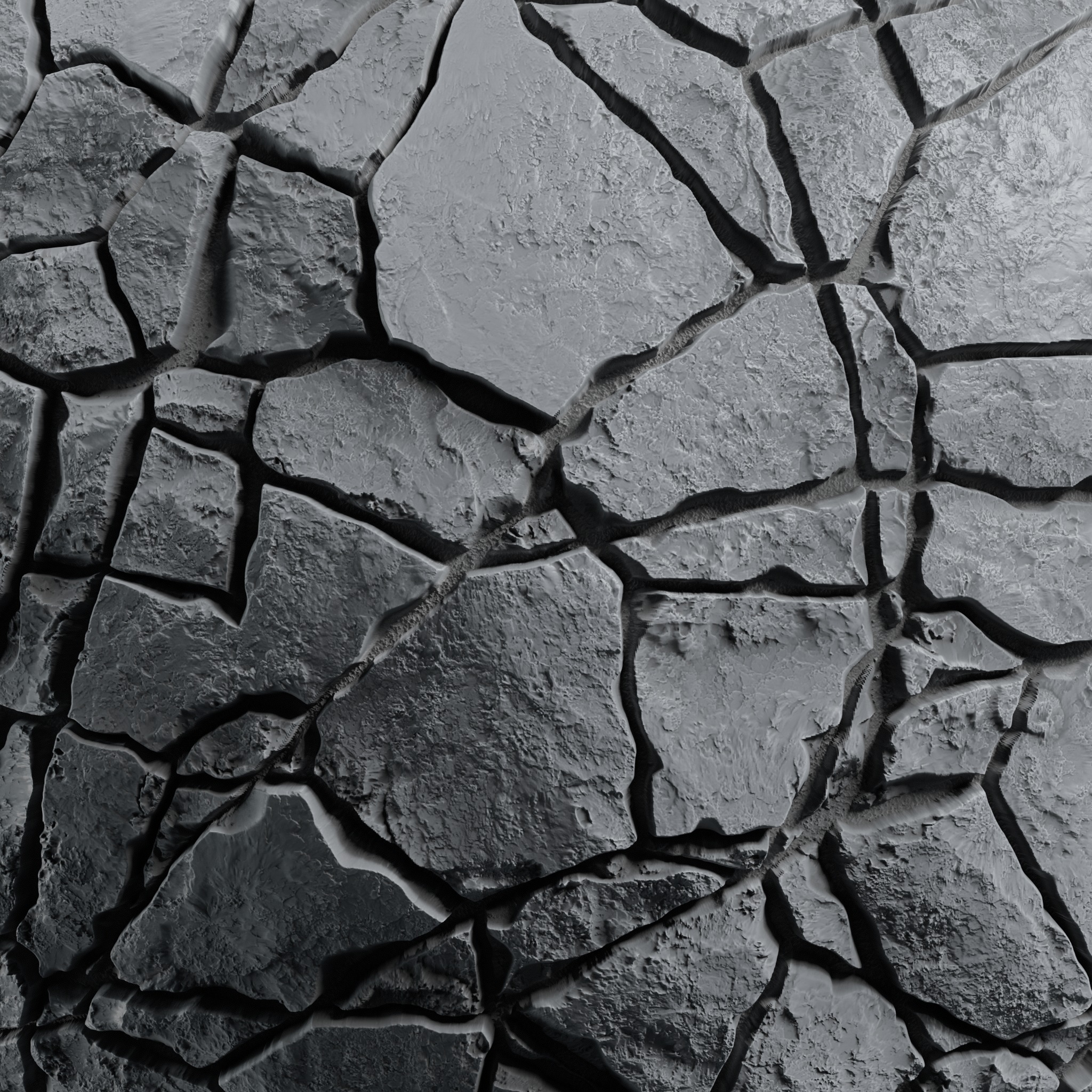 Stone and Gravel Alpha Brush - HA02 - 4K - 16bit - SBSAR 3D model_15