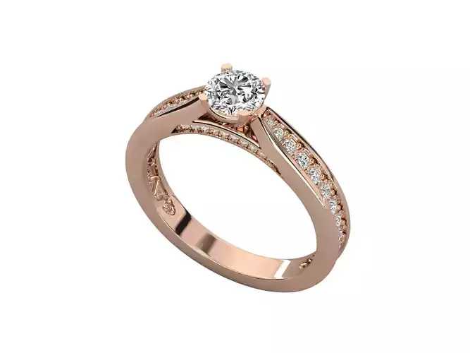 Modern Round Cut Engagement Ring Jewelry 