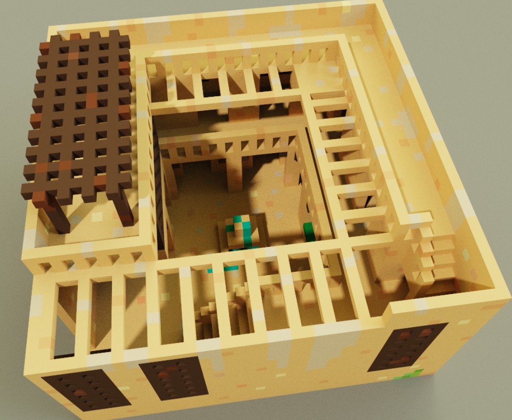 Voxel Palazzo 3D model_1