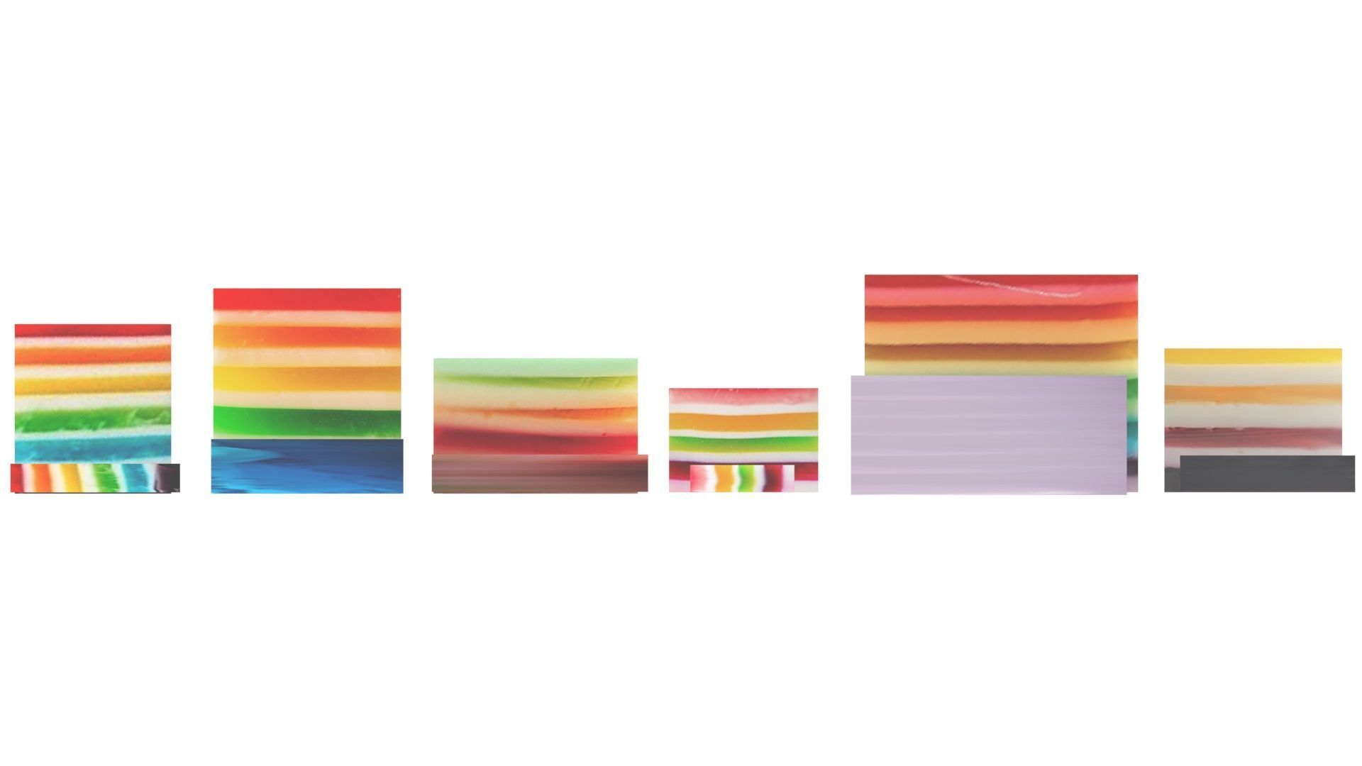 Rainbow Jello Cakes Set 3D model_16