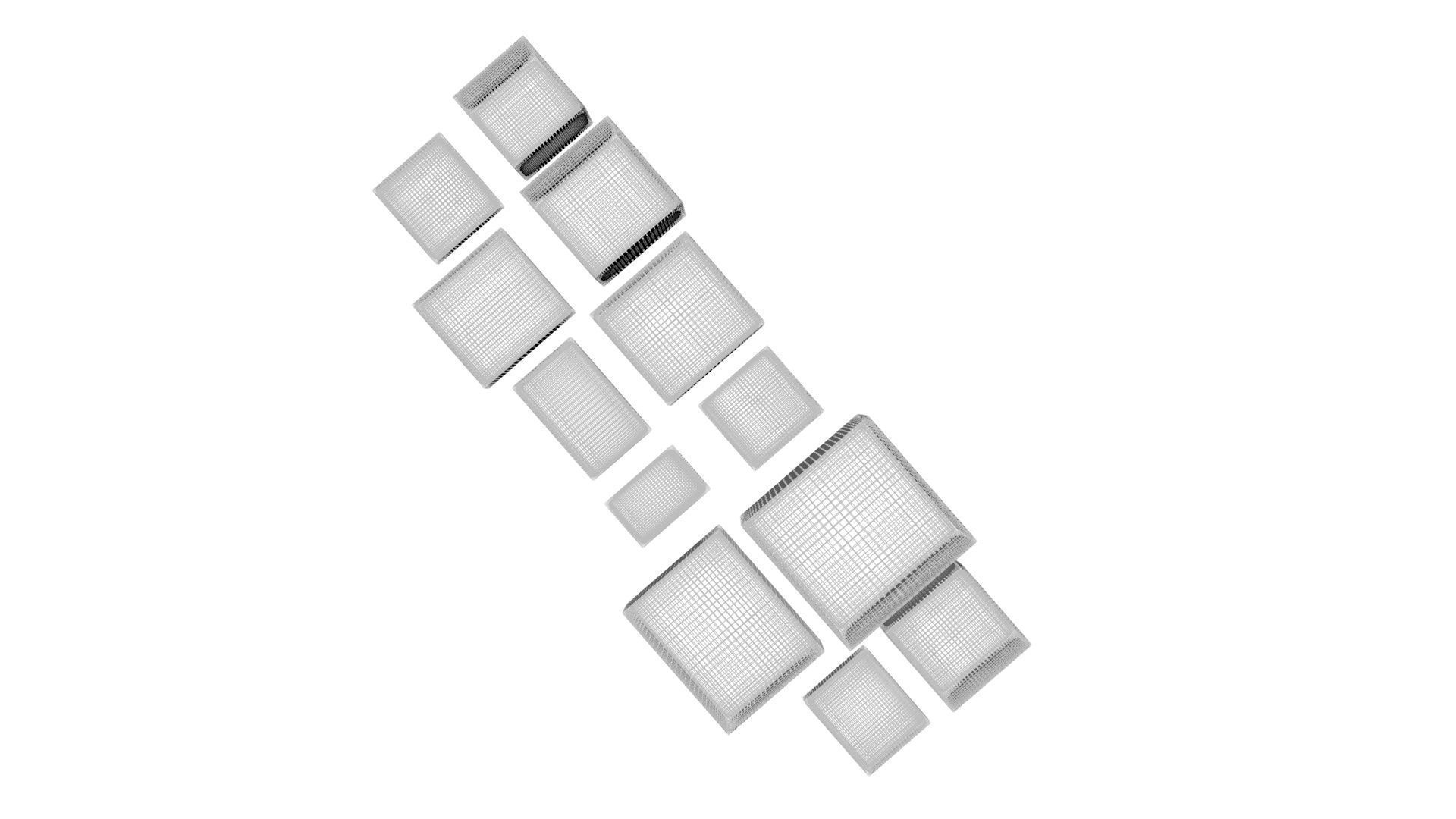 Rainbow Jello Cakes Set 3D model_22