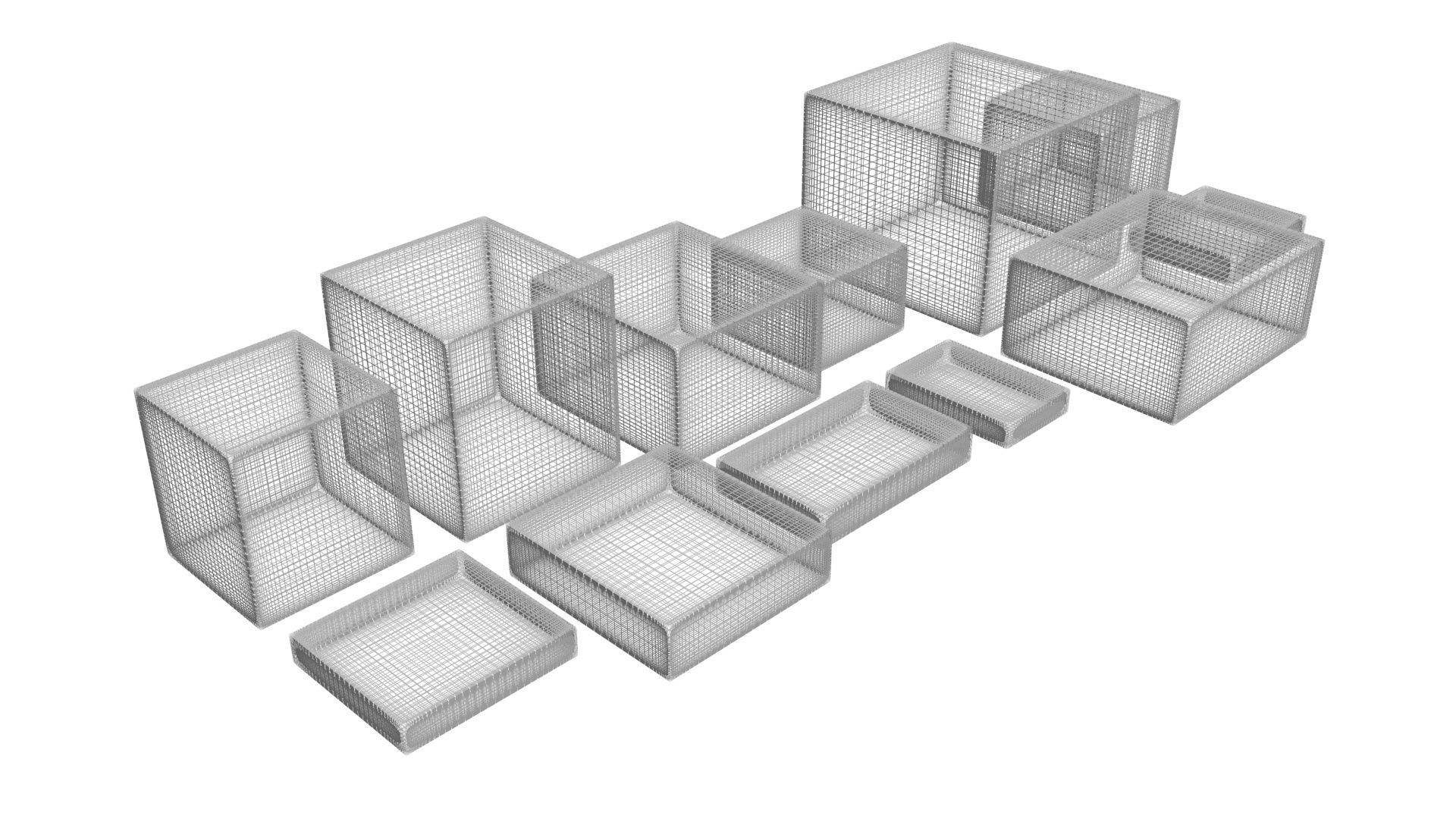 Rainbow Jello Cakes Set 3D model_21