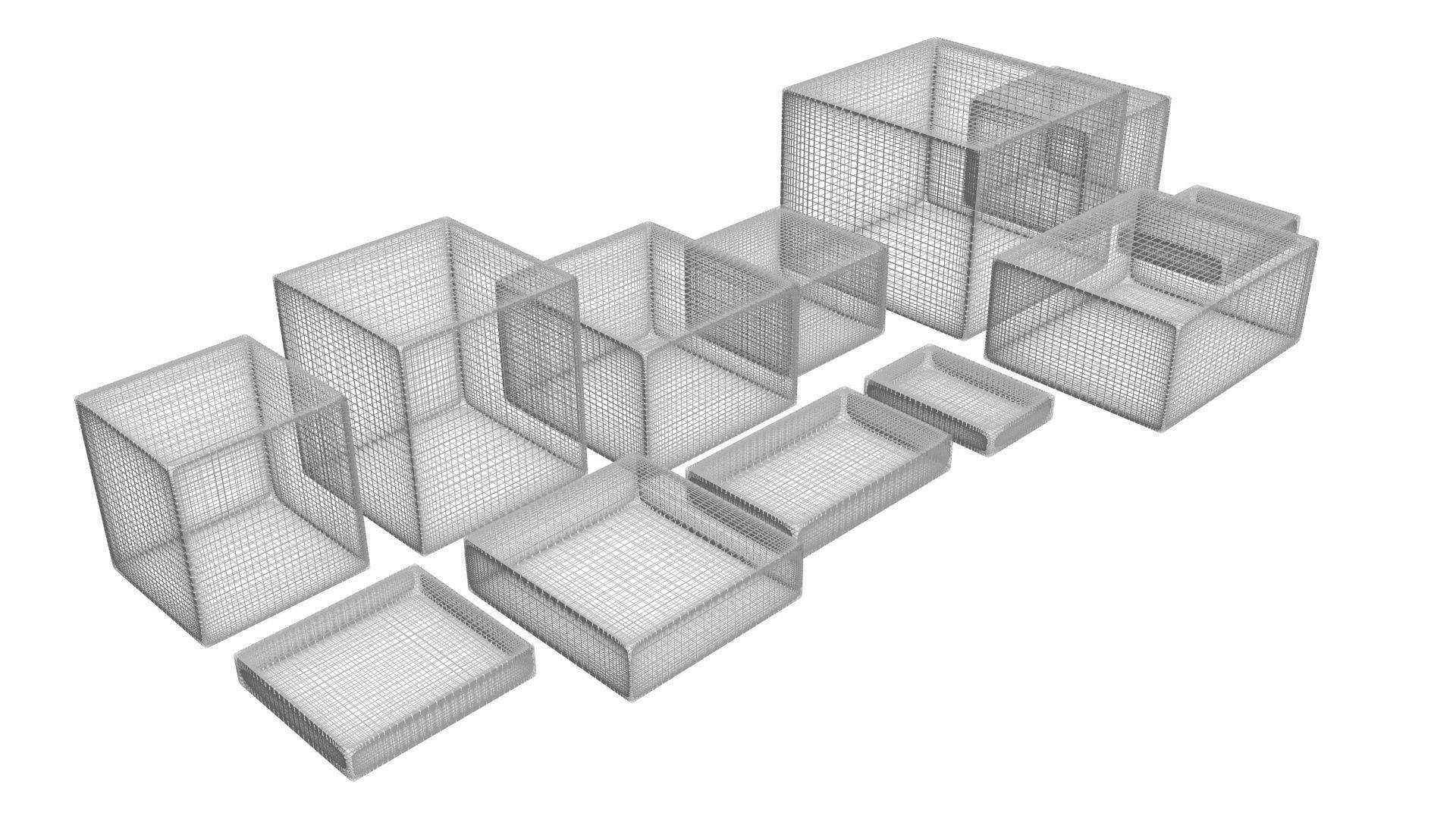 Rainbow Jello Cakes Set 3D model_26