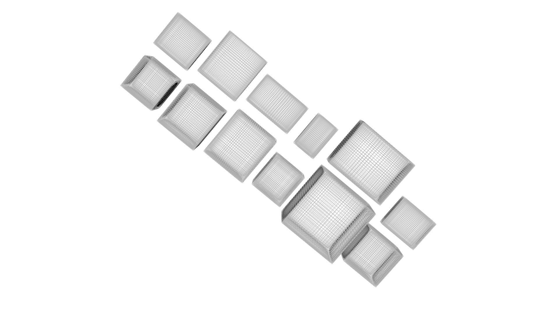 Rainbow Jello Cakes Set 3D model_25