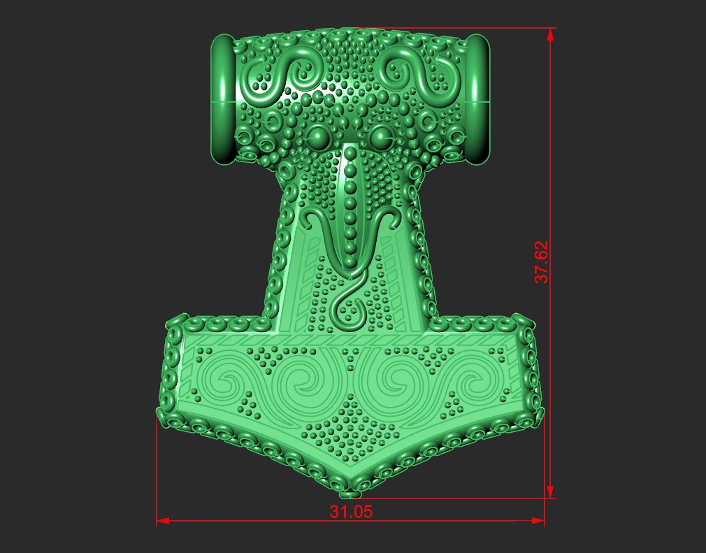 THE HAMMER OF THOR PENDANT 3D print model_2