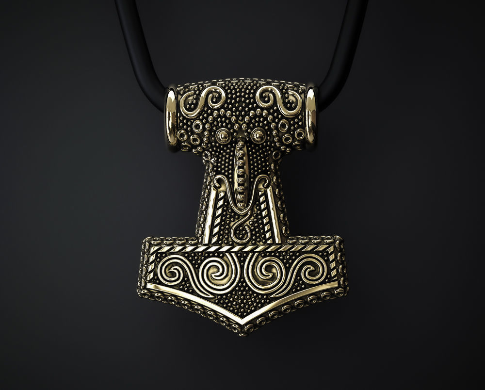 THE HAMMER OF THOR PENDANT 3D print model_1