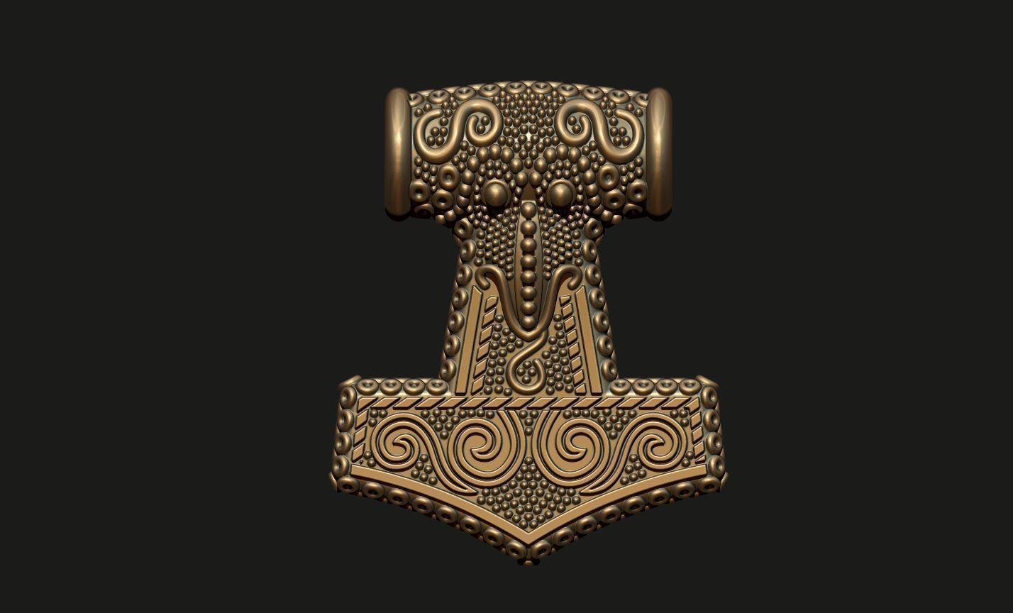 THE HAMMER OF THOR PENDANT 3D print model_6