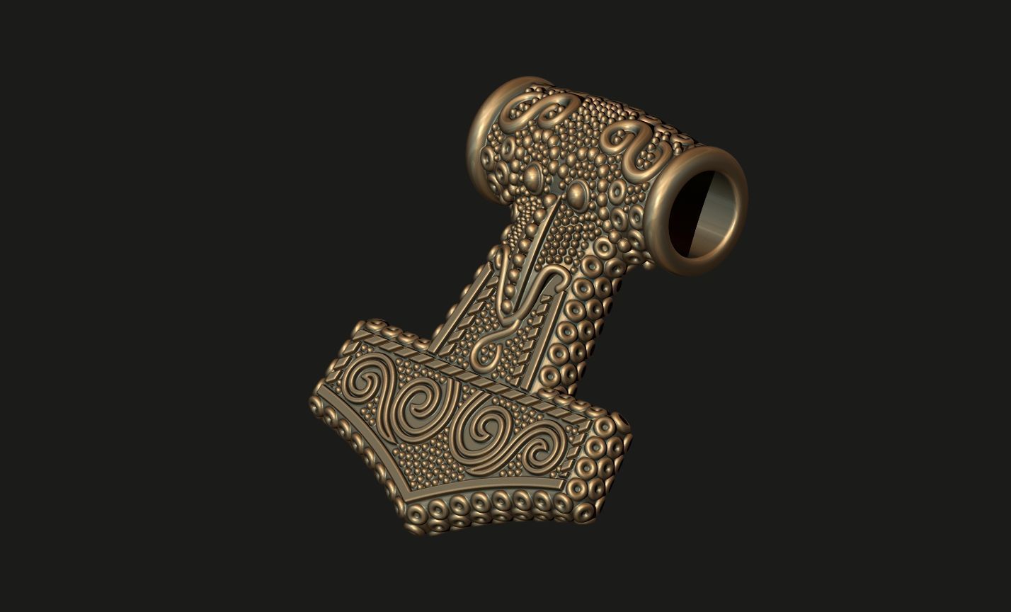 THE HAMMER OF THOR PENDANT 3D print model_7
